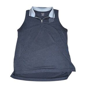 Peloton Gray/Blue Collared Polo Tank - Size L